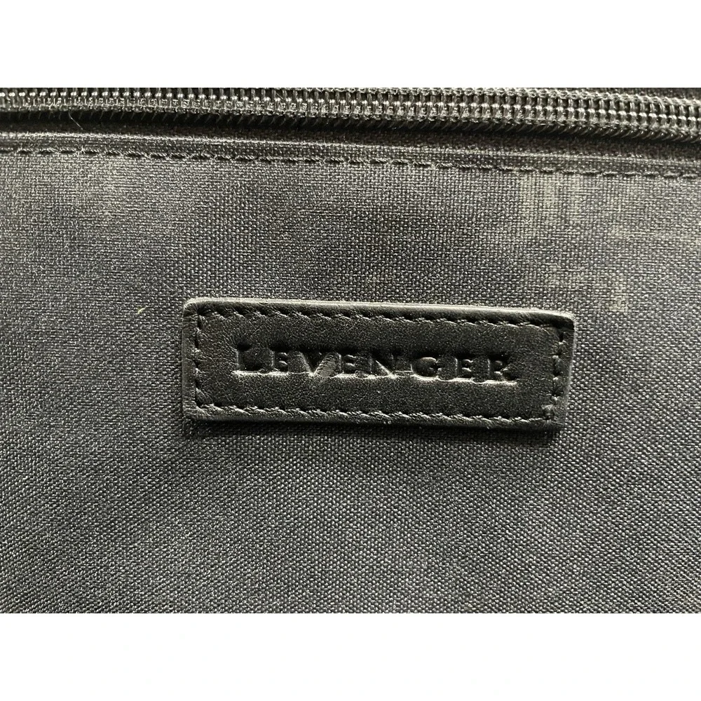 Levenger Evanger Leather Rolling Briefcase Laptop Bag Wheels Telescoping Handle